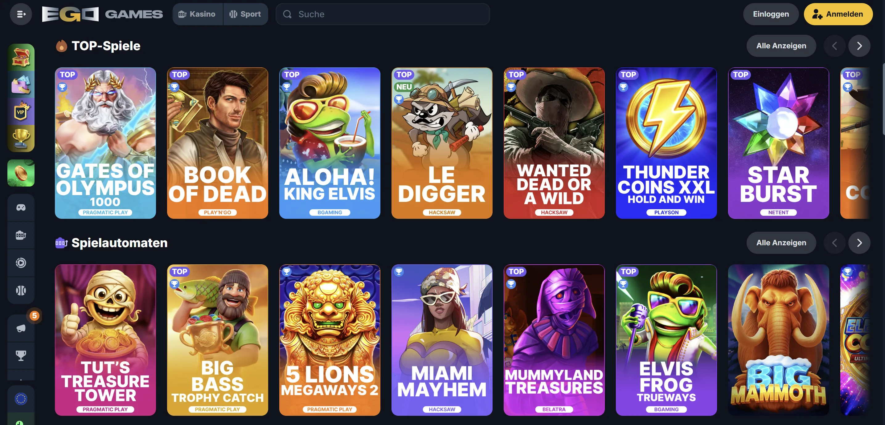 Egogames Casino Spiele